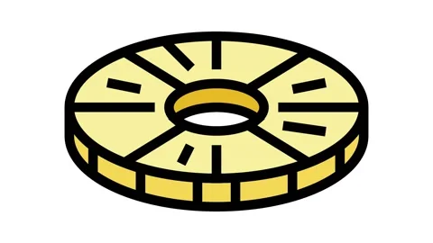 Canned pineapple color icon animation Stock Footage 225045375