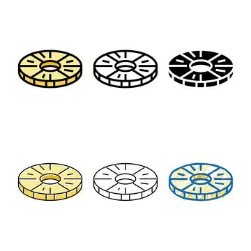 Canned pineapple color icon forms vector Stock-Illustration