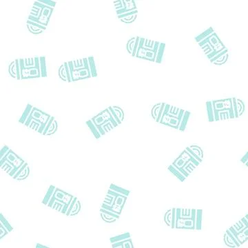 Canned pineapple glyph vector seamless pattern Stock Illustration