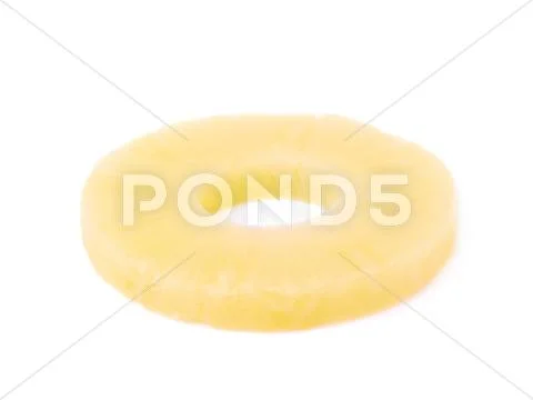 Canned pineapple isolated over white background Stock Photos