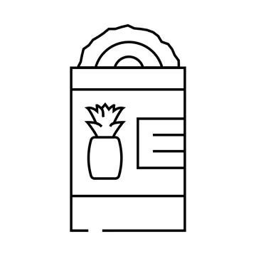 Canned pineapple line icon vector illustration Stock Illustration