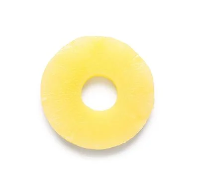 Canned pineapple ring on white background Stock Photos