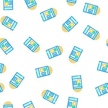Canned pineapple vector seamless pattern Stock Illustration