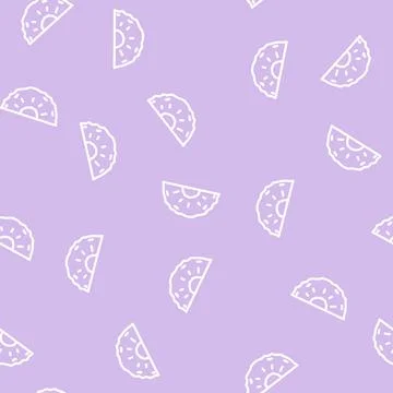 Canned pineapple wedges line vector seamless pattern Stock Illustration