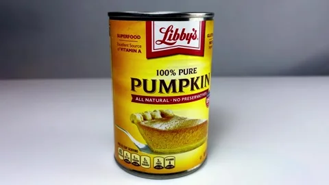 Canned Pumpkin Stock Footage 313159066