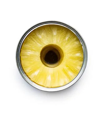 Canned sliced pineapple fruit Stock Photos