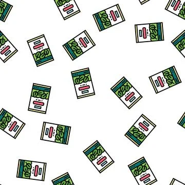 Canned spinach container vector seamless pattern 스톡 일러스트