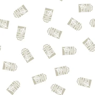 Canned spinach glyph vector seamless pattern Stock Illustration