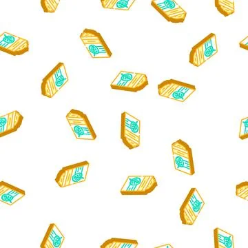 Canned spinach isometric icon seamless pattern Stock Illustration