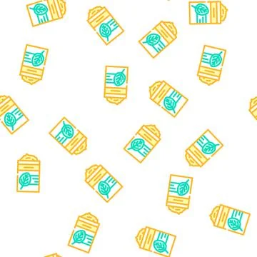 Canned spinach vector seamless pattern Stock Illustration