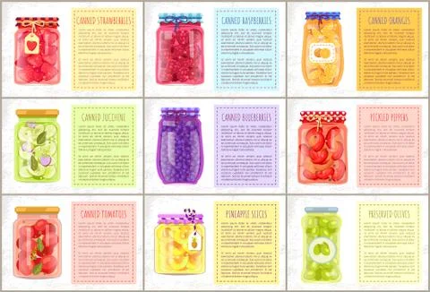 Canned Strawberries Raspberry Vector Illustration イラスト素材