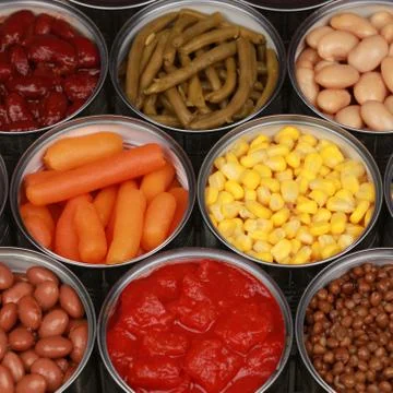 Canned vegetables Stock Photos