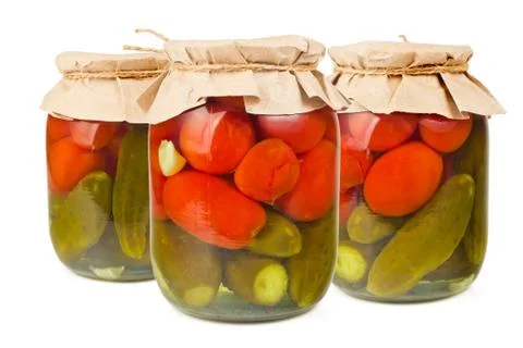 Canned vegetables Stock Photos