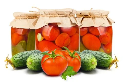 Canned vegetables Stock Photos