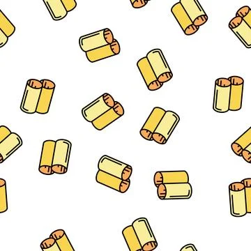 Cannelloni pasta vector seamless pattern Stock Illustration