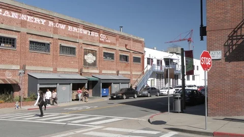 Cannery Row Brewing Co. building, Monterey Peninsula, California, United States Vídeos de archivo 99495756