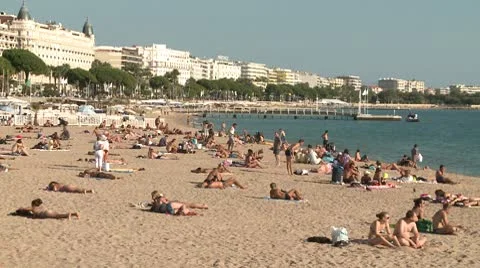 Cannes Beach Video stock 10589127
