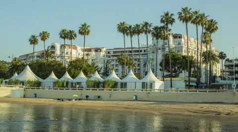 Cannes: Beach Playa Stock Footage 51694776