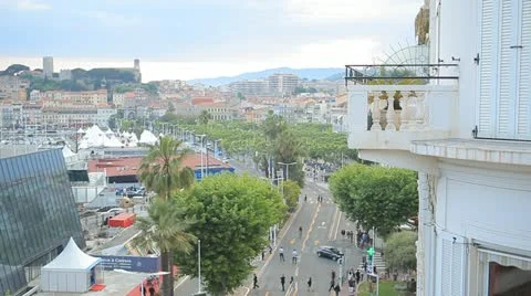 Cannes city during the film festival. Stock Footage