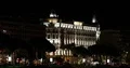 Cannes City with Tourists People and Cars Traffic Front of Carlton Hotel Night 4k or 4k+ Resolution