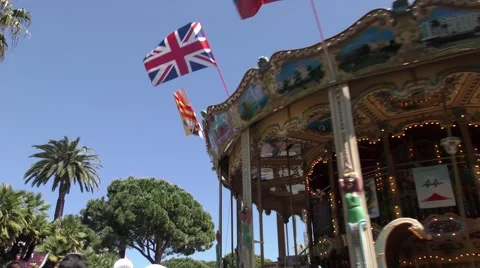 Cannes Croisette Carousel Stock Footage 54628535