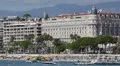 Cannes Croisette Luxury Hotels French Riviera Cote d'Azur Carlton Hotel blue sky HD Footage