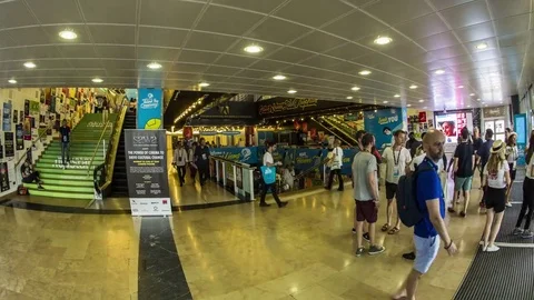 Cannes: Crowd in Store during Day Stock Footage 70674533