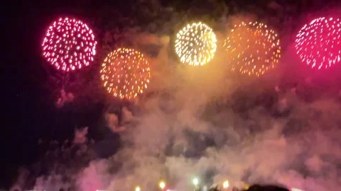 Cannes Fireworks Stock Footage 265800395
