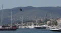 Cannes French Riviera Parasailing Parascending Parakiting, cruise vessel, yachts HD Footage