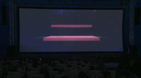 Cannes logo  screen on the beach Stock Footage 363855