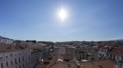 Cannes: Rooftops, Day to Night to Day Stock Footage 52924869