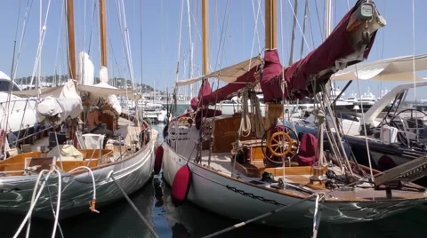 Cannes Sail boats Stock Footage 54607359