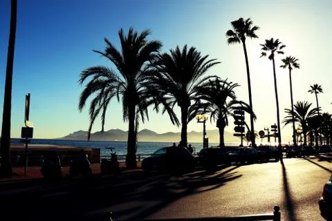 Cannes sunset Stock Photos