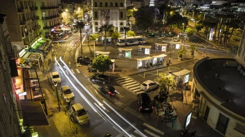 Cannes: Traffic at Night Stock Footage 51714753