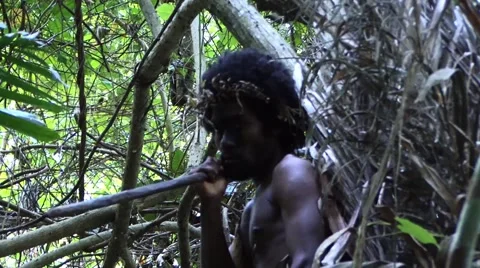 Cannibal Native Man Stock Footage 44760358
