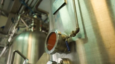 Canning Factory . The Line for Processing Tomatoes. Cooking of Tomato Paste Stock Footage 95145116