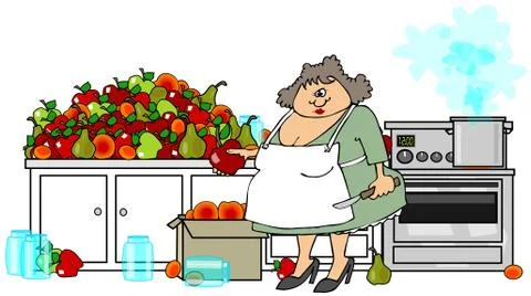 Canning fruit Stock Illustration