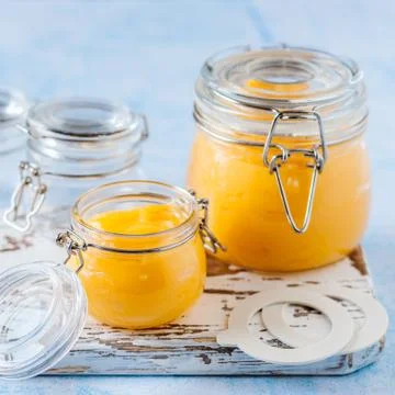 Canning Lemon Curd Stock-Fotos