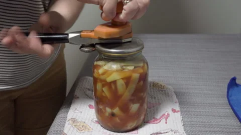 Canning peas at home Stock Footage 247352839