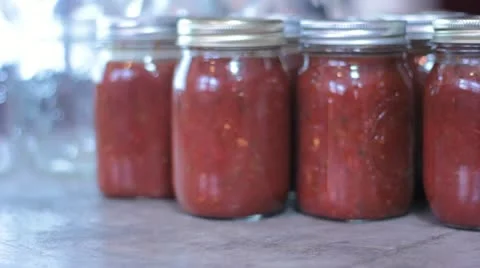 Canning salsa Stock Footage 21225097