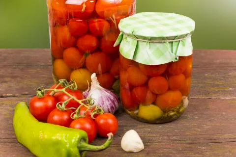 Canning tomatoes Stock Photos