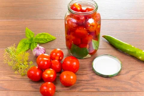 Canning tomatoes Stock Photos