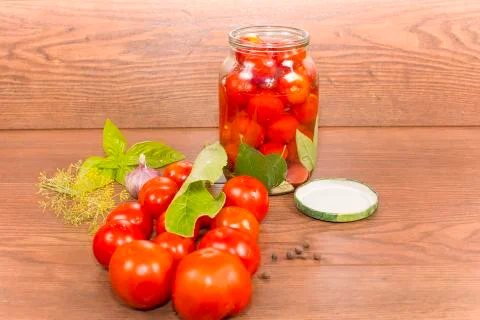 Canning tomatoes Stock Photos