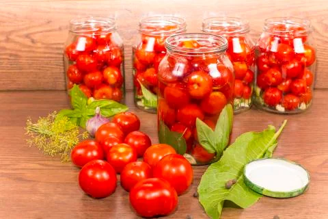 Canning tomatoes Stock Photos