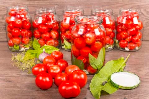 Canning tomatoes Stock Photos