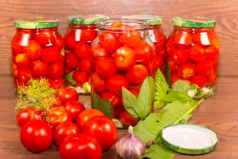 Canning tomatoes Stock Photos