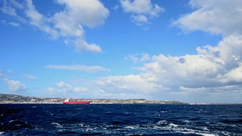 Cannitello nave rossa 0776 Video stock 170523605