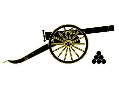 Cannon 18 th century. Vector Stock Illustration