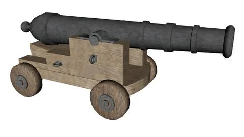 Cannon - 3D render Stock Illustration