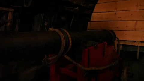 Cannon aboard ship Stock Footage 73745768